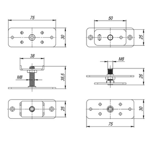 Комплект монтажных пластин для стационарного полотна ARMADILLO Comfort-Pro/Telescope /43201/