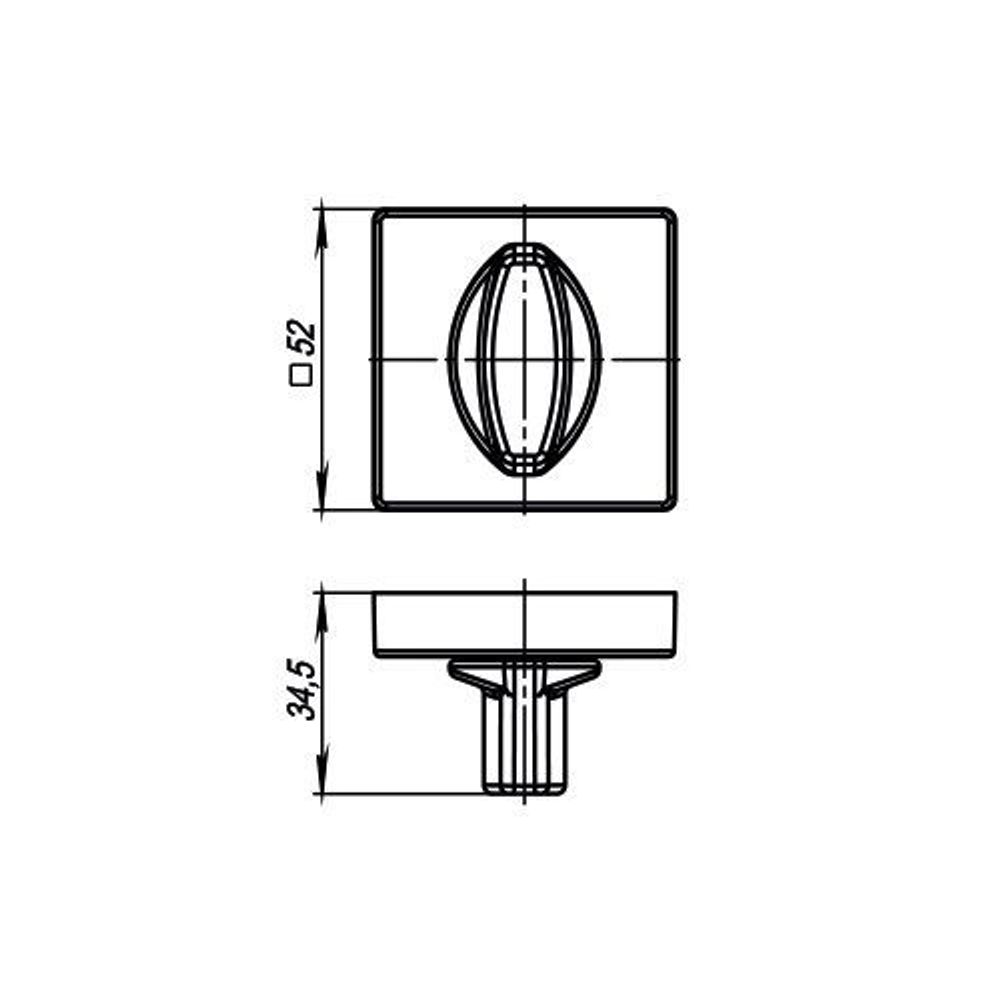 Ручка поворотная ARMADILLO WC-BOLT BK6/USQ СР-8 хром /34333/
