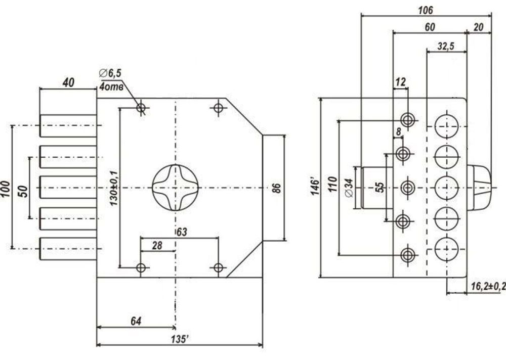 Замок накладной СЕНАТ ЗНП1-2 5кл. о/п