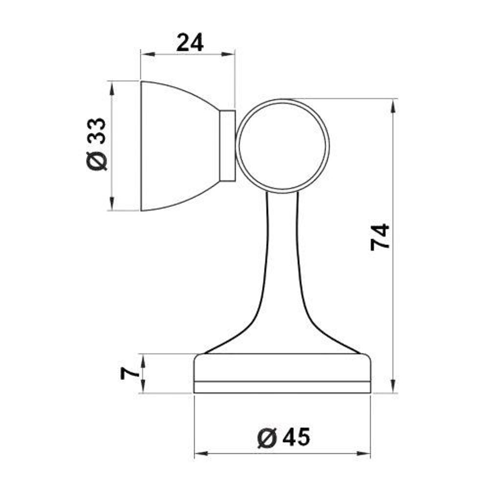 Упор дверной магнитный APECS DS-2761-M AC медь