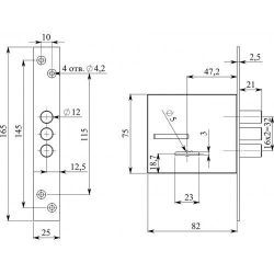 Замок врезной ГЕРИОН Гарант 5М