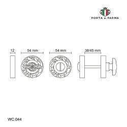 Ручка поворотная PORTA DI PARMA WC.044.11 MCF матовый кофе