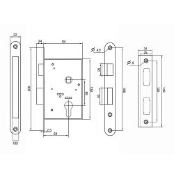 Замок врезной PALLADIUM 4301 GP золото