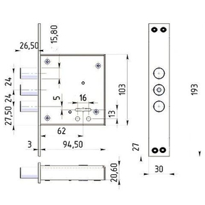 Замок врезной Бульдорс Д-2