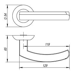Ручка раздельная FUARO ALFA AR BL-24 черный, квадрат 8х140мм /42339/