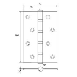Петля дверная APECS 100x70-B4 Steel MB мат.бронза (1 шт)