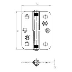 Петля накладная КУНГУР ПН1-70 цинк правая (120) (1 шт)