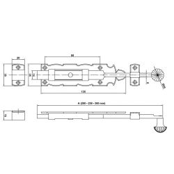 Задвижка дверная AMIG 411-250 (черный)