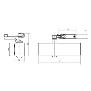 Доводчик дверной GEZE TS1500 EN3/4 серый с тягой