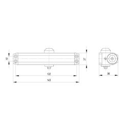 Доводчик дверной AJAX TDR-60 hold open AL 15-60кг (алюминий) /48697/