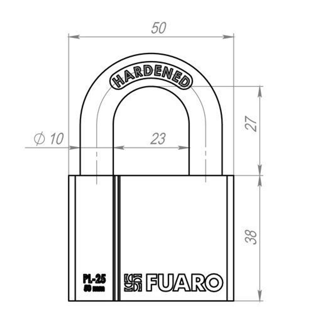 Замок навесной FUARO PL-2550 4кл. /26393/