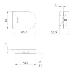 Ответная часть замка на стекло ARMADILLO SPACE.GL.GK BL (черный) /57933/