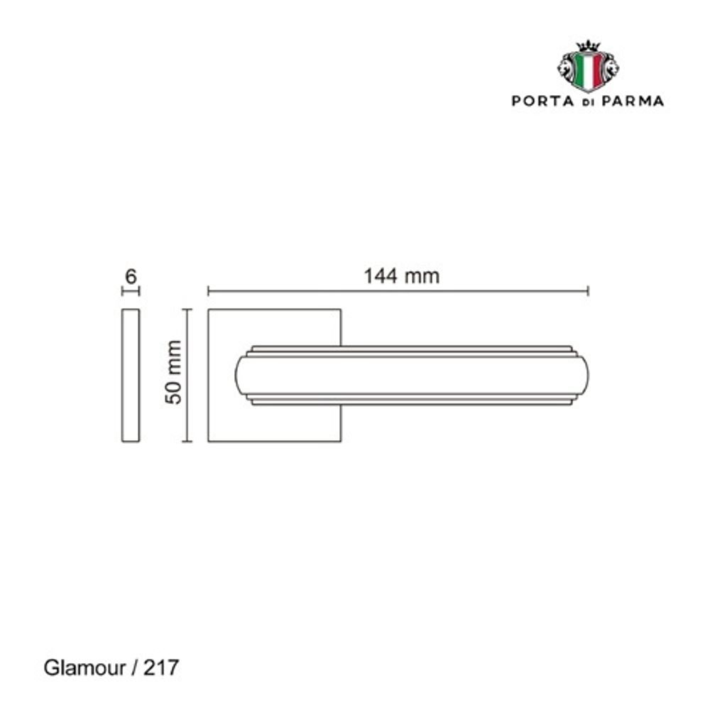 Ручка раздельная PORTA DI PARMA Glamour CP хром