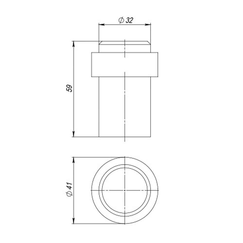 Упор дверной напольный FUARO STOPPER/M.14 INOX (нерж. сталь) /46301/