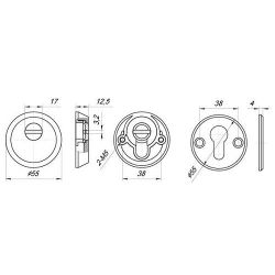 Броненакладка PUNTO Z5513 AB (тех упаковка), винт M5x90 бронза /33979/