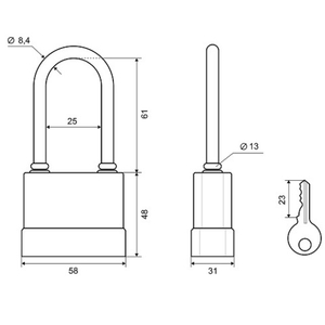 Замок навесной PALLADIUM 907WP-50L