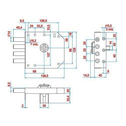 Замок накладной ЭЛЬБОР 1.05.51.5.МА Базальт