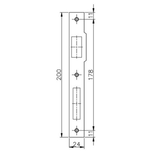 Ответная планка KALE KILIT для замков 153,152R, 23NP,PB никель