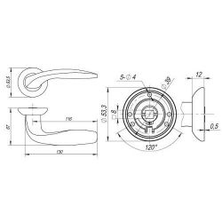 Ручка раздельная FUARO VITA RM SN/CP-3 мат.никель/хром /33213/