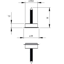 Фиксатор скрытый магнитный VITRUM SPACE STOPPINO CLOSE сатин хром (EXTREZA M-73)