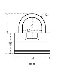 Замок навесной АЛЛЮР ВС2-7С d12mm