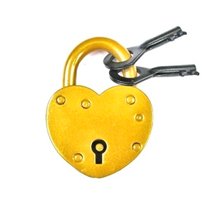 Замок навесной ЗВС-2 "сердечко" золото