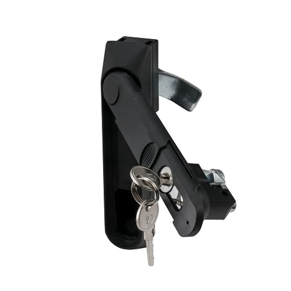 Замок мебельный MS-1848-1KD/P (ригель изогнутый на 8мм, английский ключ)