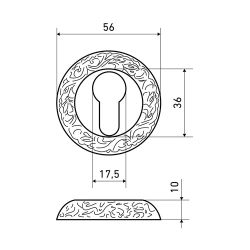 Накладка цилиндровая АЛЛЮР АРТ ET-R3 AB ст.бронза