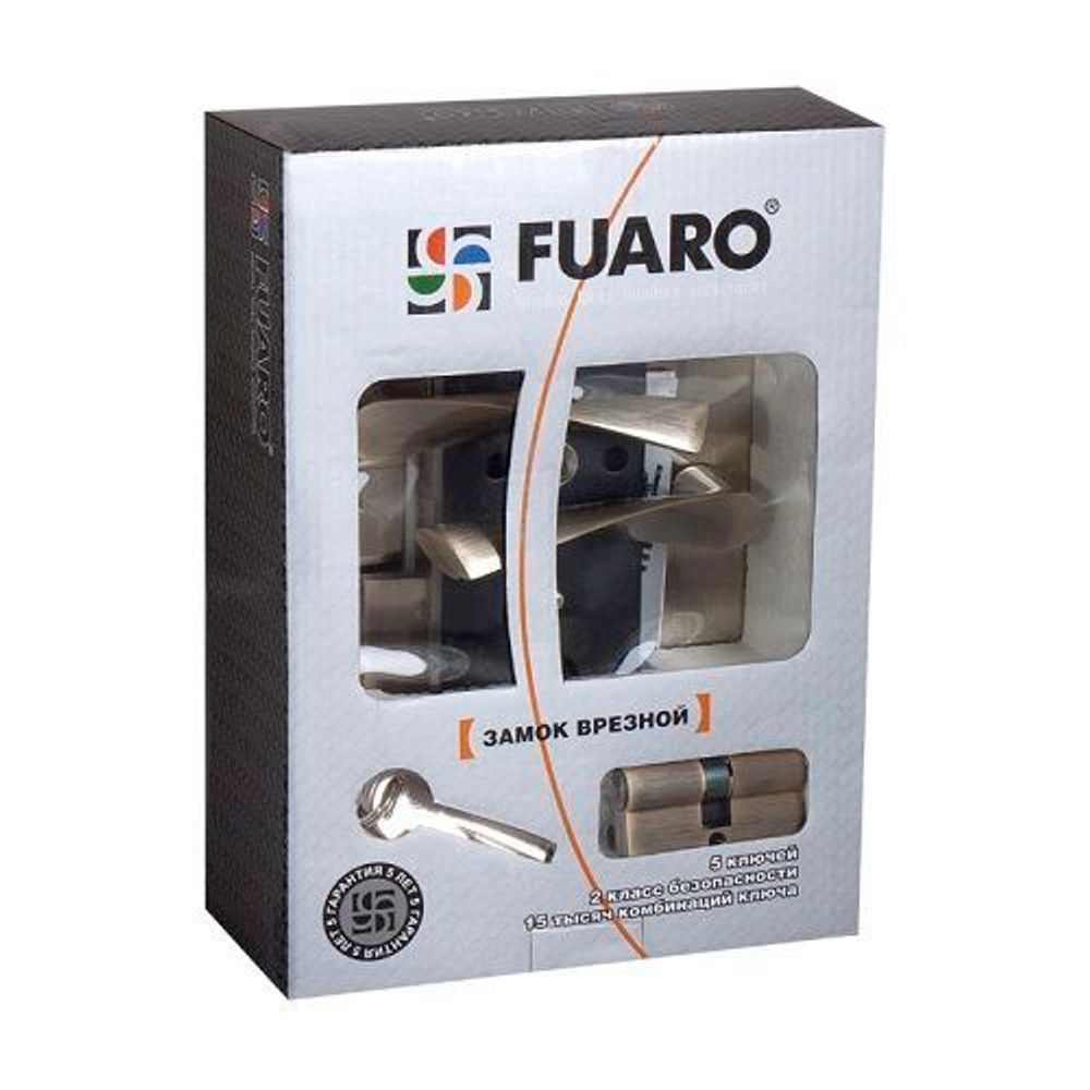 Замок врезной FUARO SET F9013 SN/CP мат.никель/хром /27075/