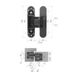 Петля скрытой установки ARMADILLO U3D5000.VPG (Kubica K6360,Anselmi 511/512) FSG/2 /61891/ (1шт)