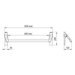Ручка-штанга нажимная FUARO 1300А для антипаники врезной к замку FL-0433 ANTI-PANIC /41405/