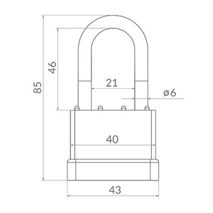 Замок навесной PUNTO PK-6540 L 3 кл. /57697/