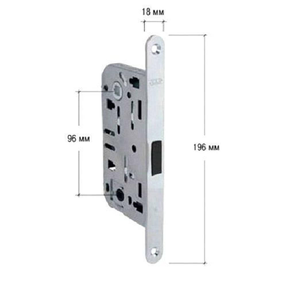 Замок межкомнатный AGB WC MEDIANA POLARIS B06102.50.91.567 (белый) /36551/