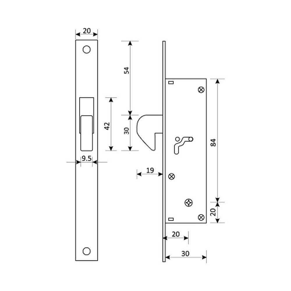 Замок врезной БУЛАТ ЗВ 1-1К 20.00.20.04 (72-K-CR) хром