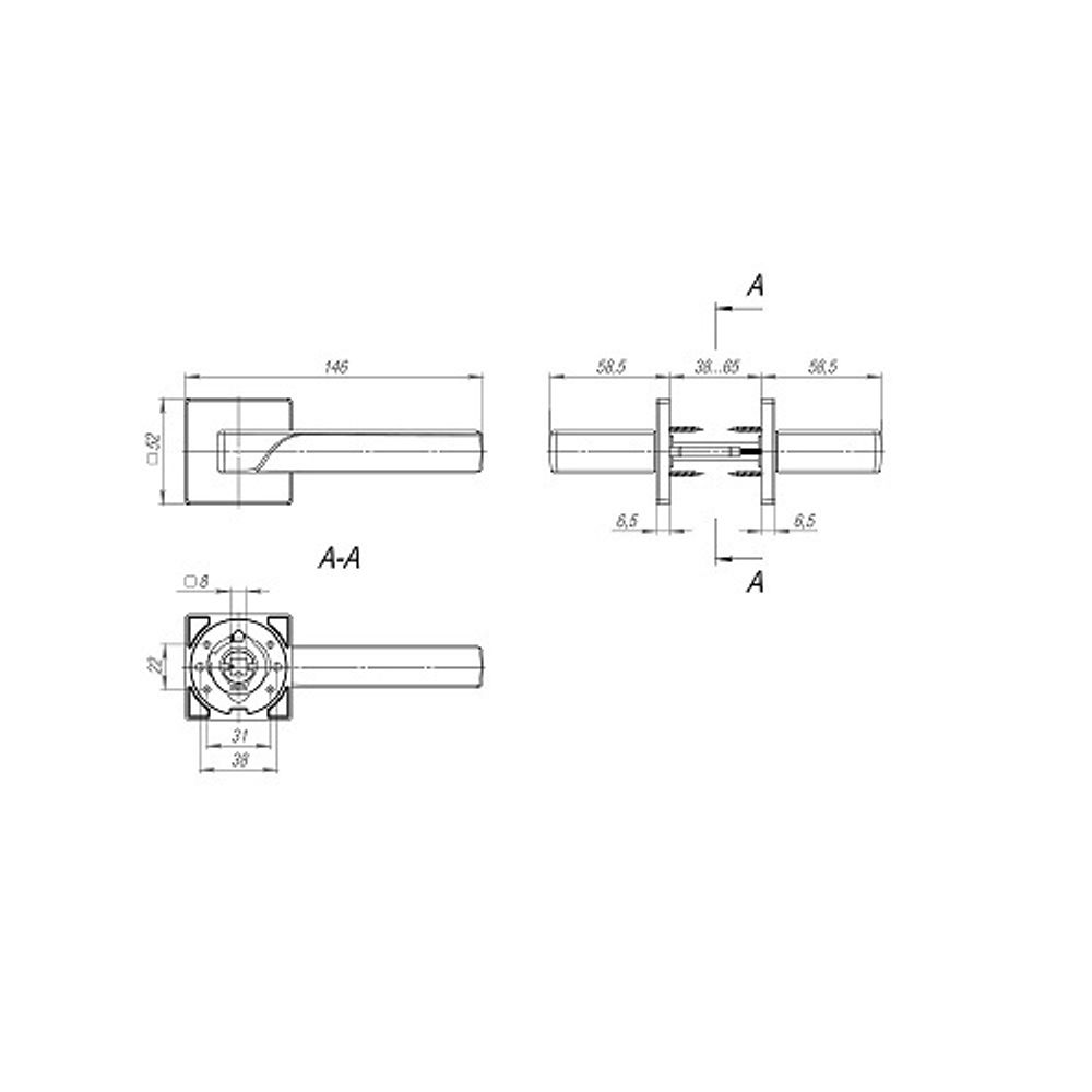 Ручка раздельная FUARO FLY SL BL-24 черный /44413/