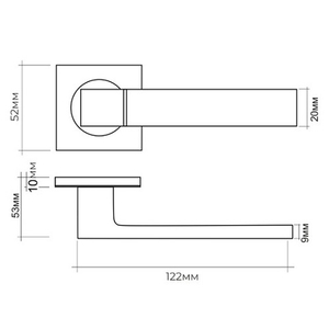 Ручка раздельная VETTORE R06.081 MBP черный матовый