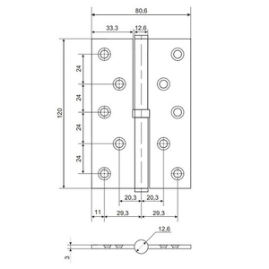 Петля дверная APECS 120x80-B Steel GRF R графит правая (1шт)