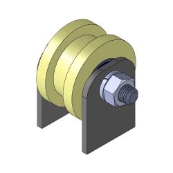 Ролик капролон d-40 под трубу на пластинах