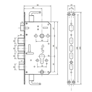 Замок врезной VANGER T-1-09-CR