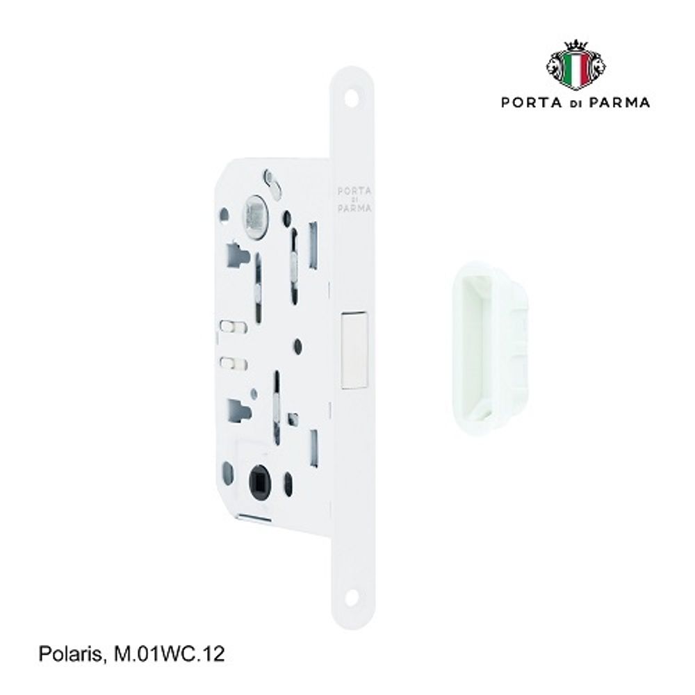 Замок врезной магнитный под фиксатор PORTA DI PARMA Polaris WH белый