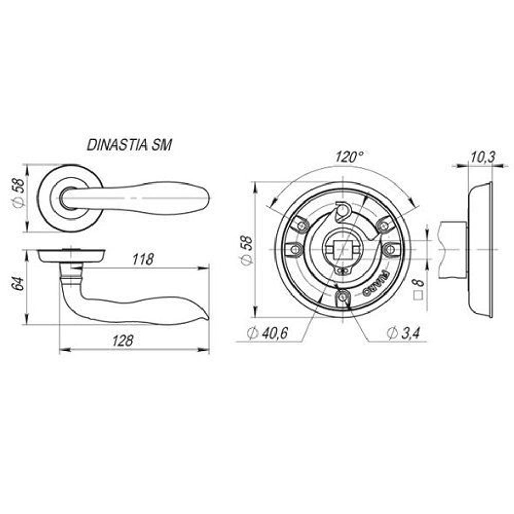 Ручка раздельная FUARO DINASTIA SM GOLD-24 золото 24К /29539/