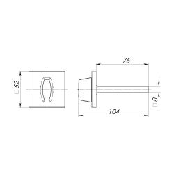 Ручка поворотная ARMADILLO BKW8/USS MWSC-33 Итальянский тисненый /43255/