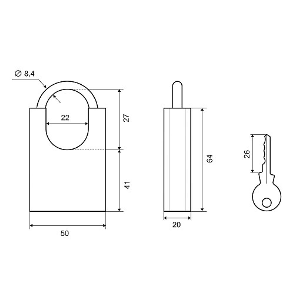 Замок навесной PALLADIUM 507F-50
