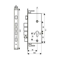 Замок врезной СТАНДАРТ ЗВ1-09 СТ (20)