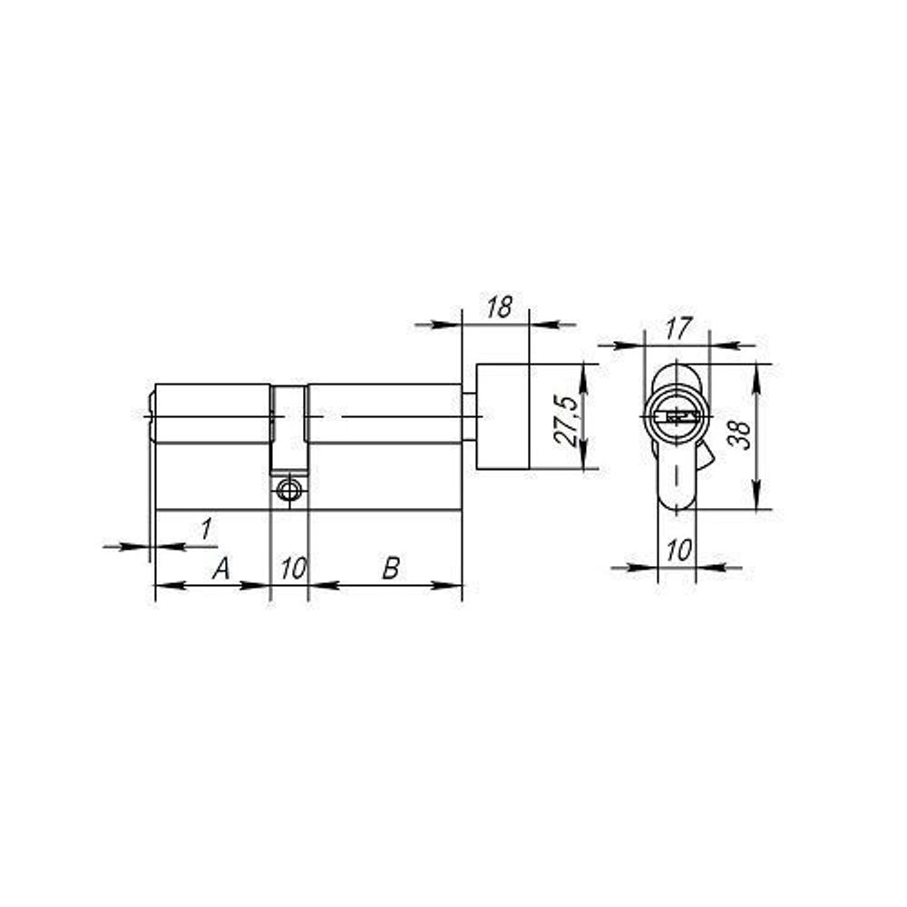 Цилиндровый механизм с вертушкой AJAX AX202/80 (40+10+30) CP хром 5 кл /41291/
