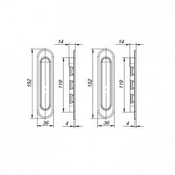 Ручки для раздвижных дверей PUNTO Soft LINE SL-010 BL черный /43505/