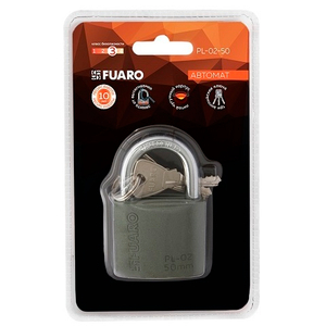 Замок навесной FUARO PL-02-50 англ. 3 кл. БЛИСТЕР /42293/