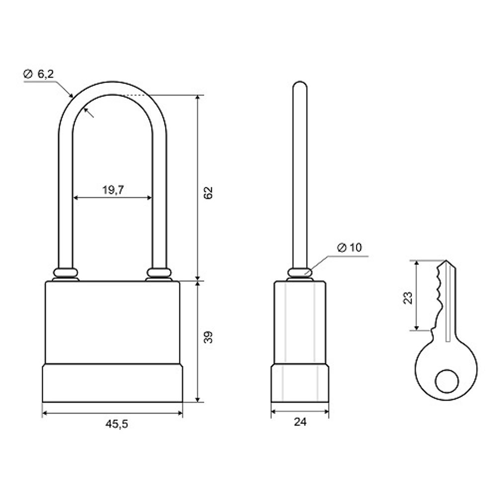 Замок навесной PALLADIUM 907WP-40L