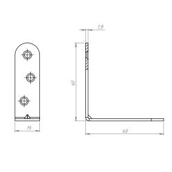 Кронштейн КУНГУР МК 60*60 цинк (1 шт)