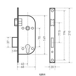 Замок врезной АЛЛЮР 127/1 AC ст.медь